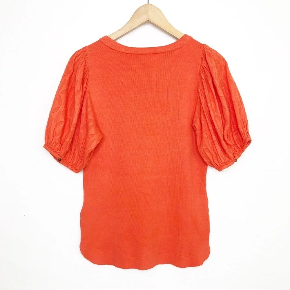 Anthropologie Pilcro Bella Henley Orange top - Picture 10 of 14